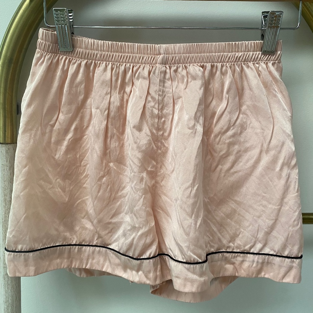 Silk Silky 100% Pure Silk Satin Pink Pajama Mini Shorts Size XS